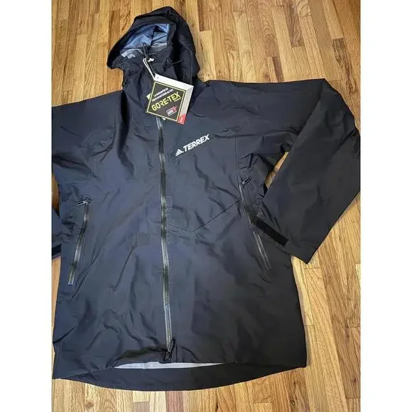 Adidas Terrex Jacket Mens Large Black TRK GTX PRO J Gore-Tex Pro Hooded HH8899
